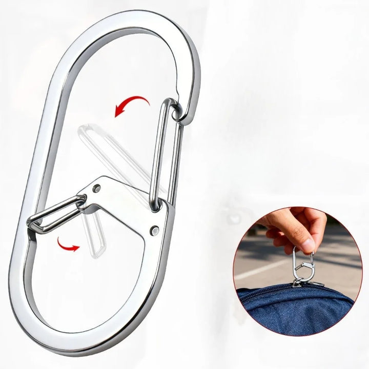 Stainless Steel G Hook Carabiner Keychain Tactical Backpack Molle Clip Outdoor Camping Hiking Gear EDC Tool Quick Release Clasps