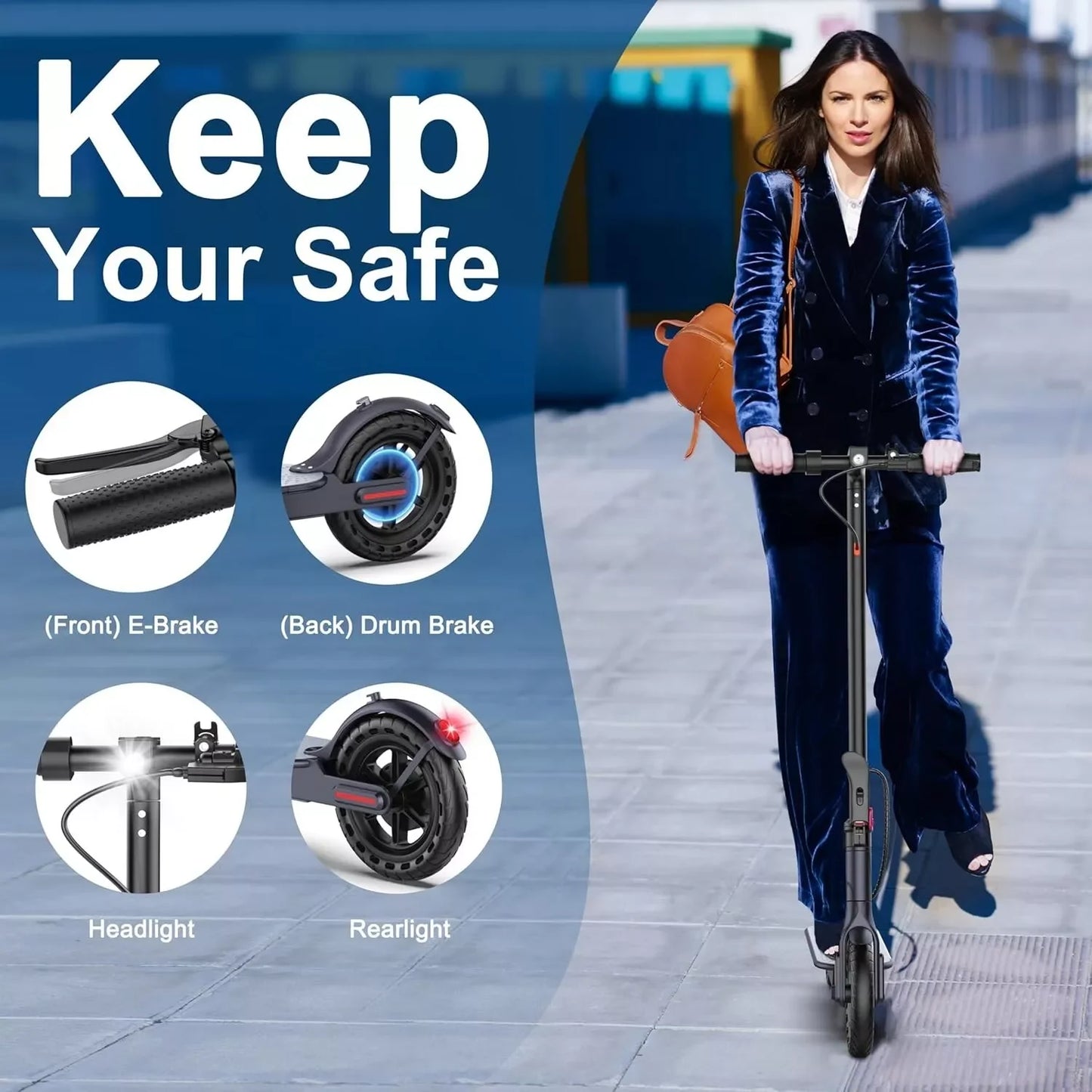 LP60 Electric Scooter 350W 19mph APP Smart Control Scooter 8.5inch tire Folding Electric Scooter 16miles Max Range for Adult