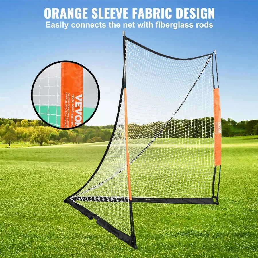 Lacrosse Goal 6' x 6' Lacrosse Net Portable Lacrosse Goal with Carry Bag Fiberglass Rod Backyard Lacrosse Training Equipment E