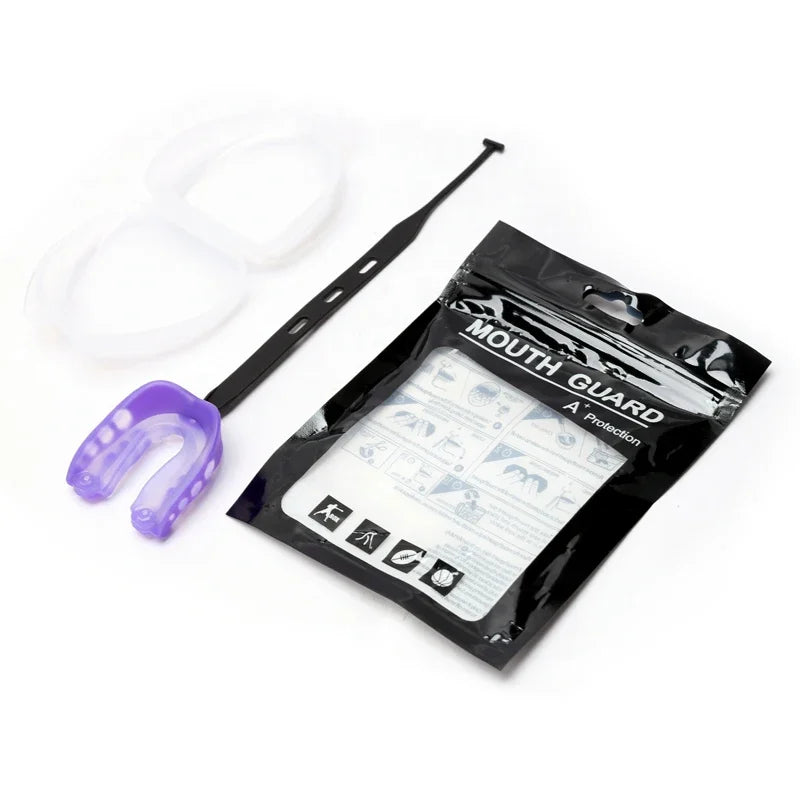 1pc Sports Football Mouth Guard Mouthpiece Football Mouth Guard with Strap Football Mouth Guards