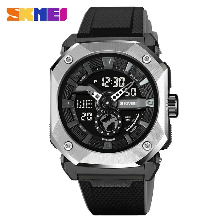SKMEI 3 Time LED Light Digital Sport Mens Watch Multifunctional Countdown Wristwatches 5Bar Waterproof Date Alarm reloj hombre