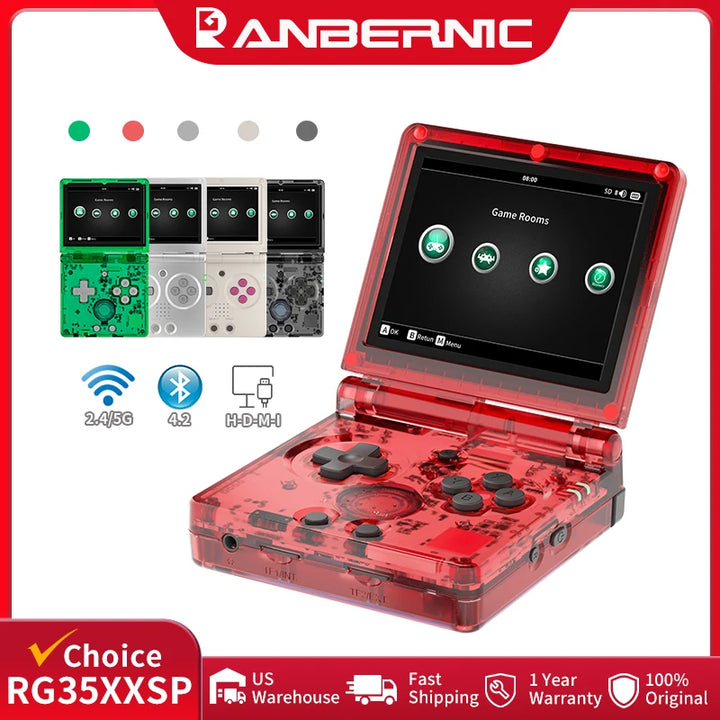 ANBERNIC RG35XXSP Flip Retro Handheld Game Console Linux 64bit WiFi Bluetooth Retro Video Gaming Console Online Play HDMI-TV Out