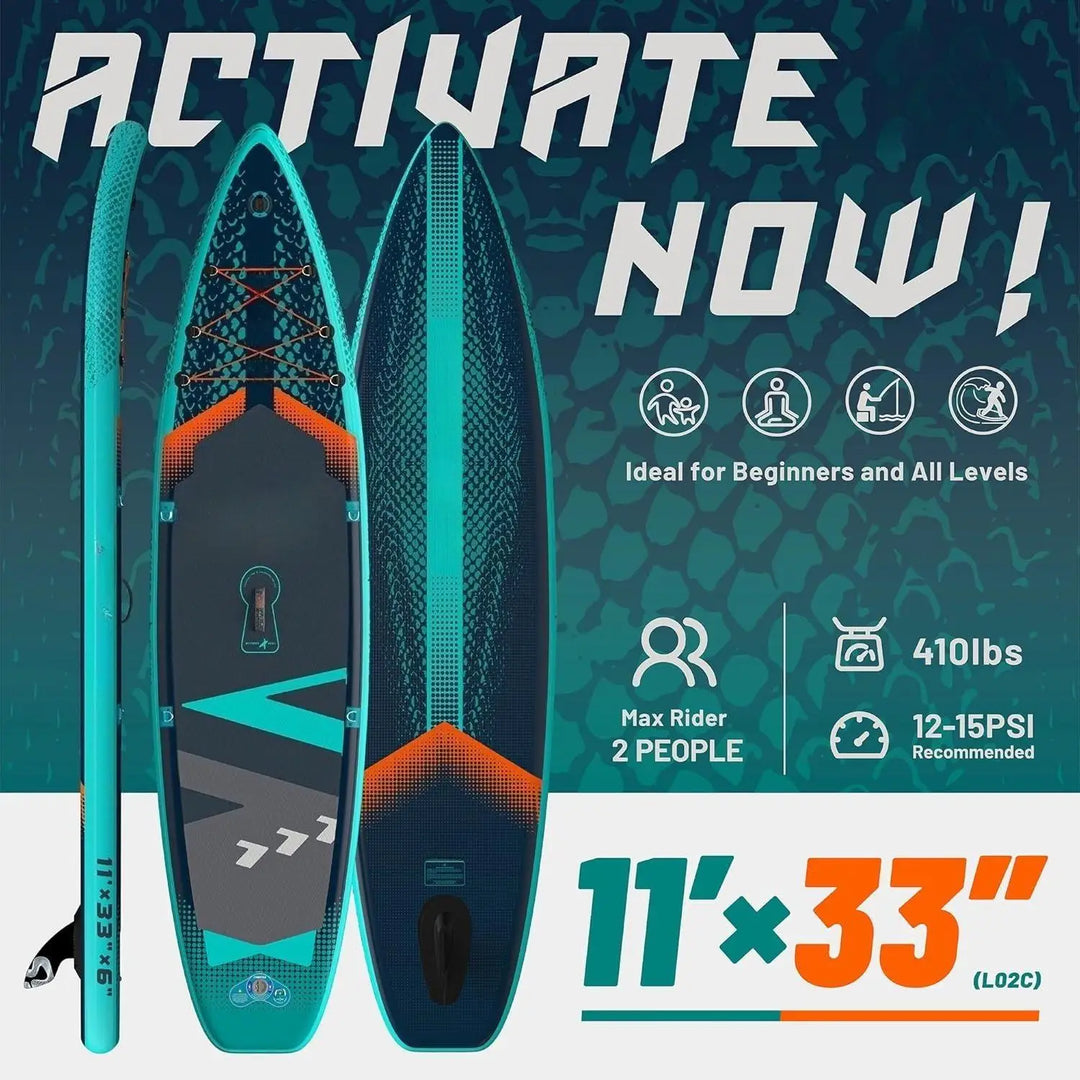 A_Lead 11‘ x 33" / 12’×35" Inflatable Stand Up Paddle Board - Premium SUP Board Kit - Ultra Stable Paddleboard for Adults &