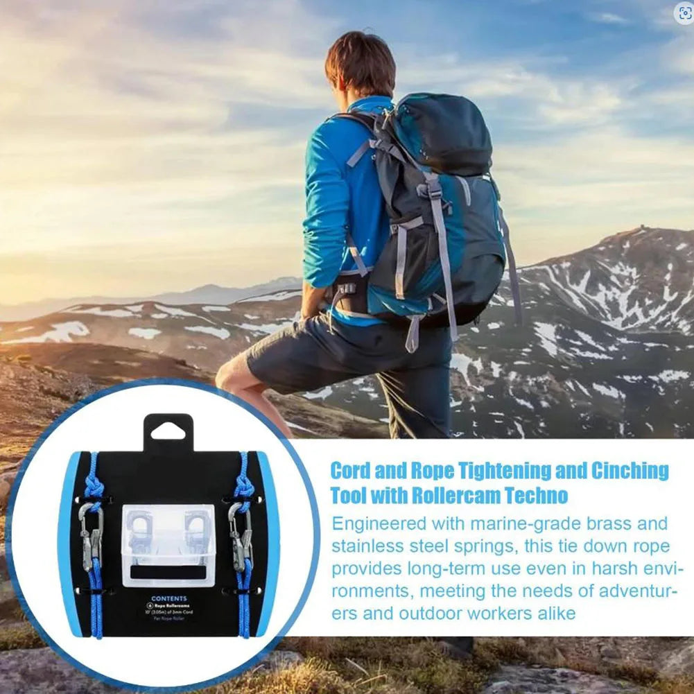 Rope Tension Adjuster Wear Resist Ultralight Tent Guyline Tool Climbing Rope Adjust Equipment for Camping Hiking Multitools