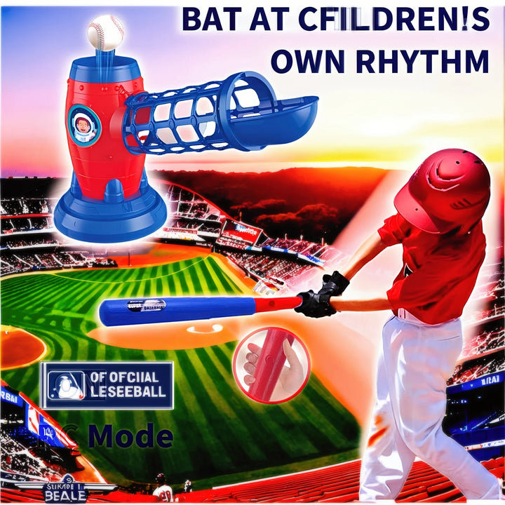 American Super New Product, Automatic Baseball Home Run Set Machine Toy, Set With Baseball Bat, Includes 10 Balls, Suitable For