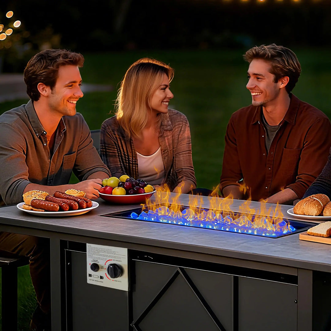 JHK 43 Inch Outdoor Propane Fire Pit Table 50,000 BTU Fire Pit for Outside Patio Garden Backyard Deck Balcony CSA Certification