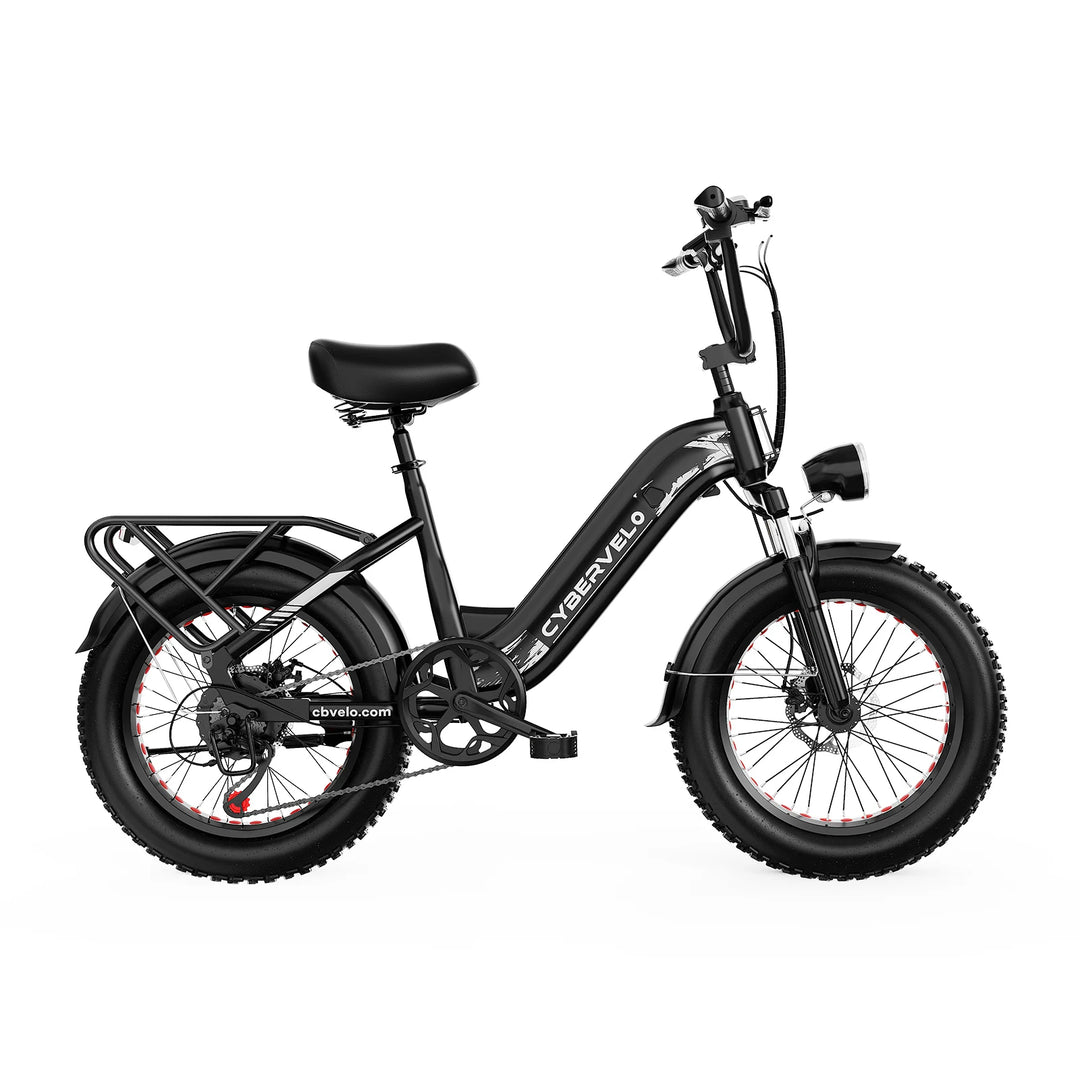 Cybervelo 20" Step-Thru Commuter, 1500W Peak 20ah Battery 80 Miles Long Range E-bike, 7-Speed Shift Adult Electric Bike EK12