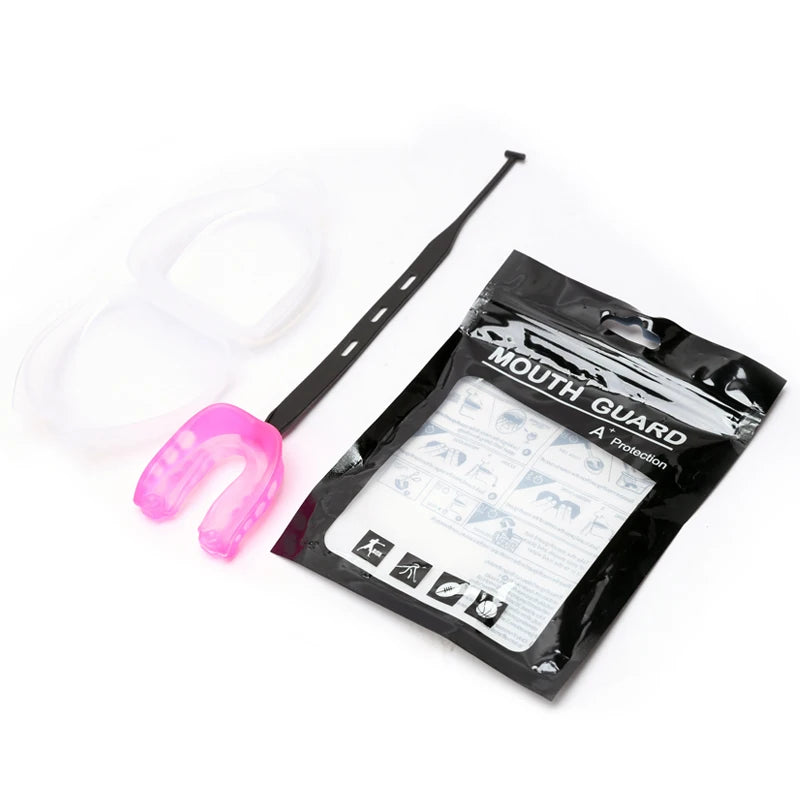 1pc Sports Football Mouth Guard Mouthpiece Football Mouth Guard with Strap Football Mouth Guards