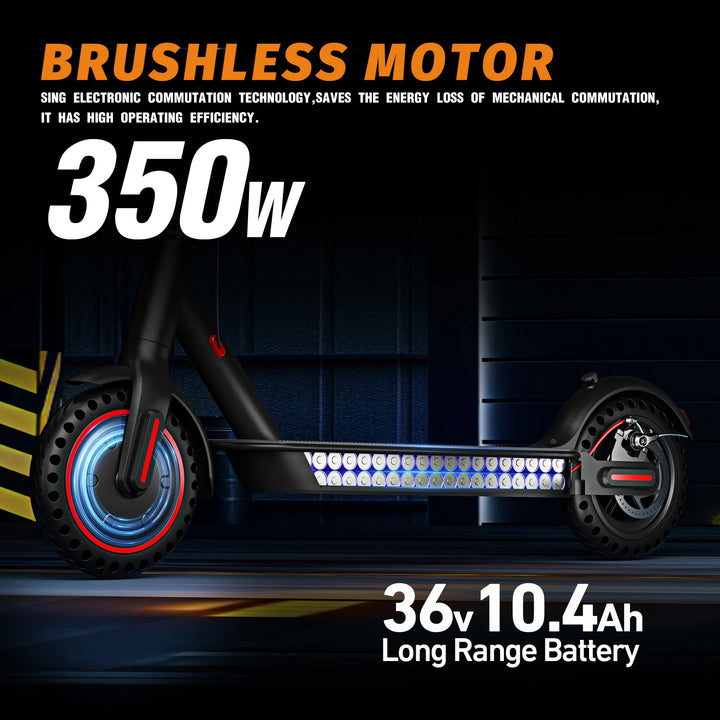 FREEBOY 350W Foldable Electric Scooter for Adults, 8.5'' Solid Tires, Dual Brake System, Lightweight APP Support E-scooter