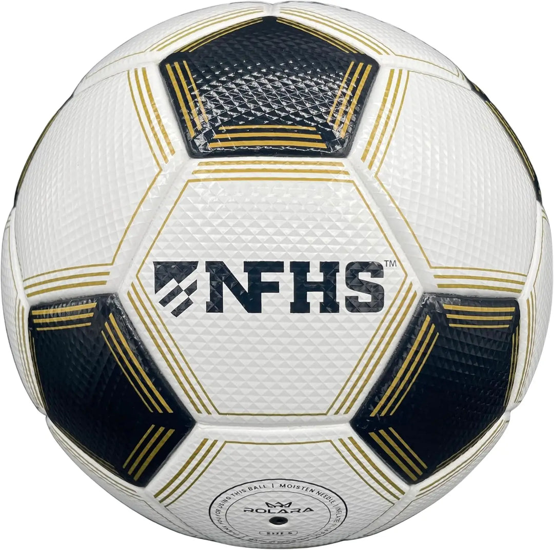 Gold Series Soccer Ball Size 5 - NFHS Approved Thermal Bonded Korean PU Leather Professional Match