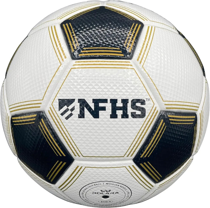 Gold Series Soccer Ball Size 5 - NFHS Approved Thermal Bonded Korean PU Leather Professional Match