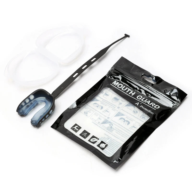 1pc Sports Football Mouth Guard Mouthpiece Football Mouth Guard with Strap Football Mouth Guards