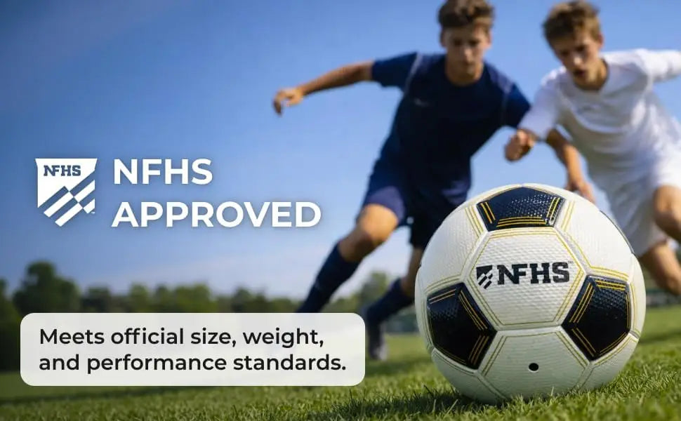Gold Series Soccer Ball Size 5 - NFHS Approved Thermal Bonded Korean PU Leather Professional Match