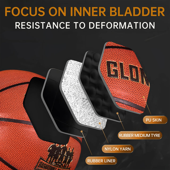 Size 5 6 7 Basketball Brown Gold PU Leather Outdoor Indoor Training Basketalls Women Youth Man Competition Team Standard Ball