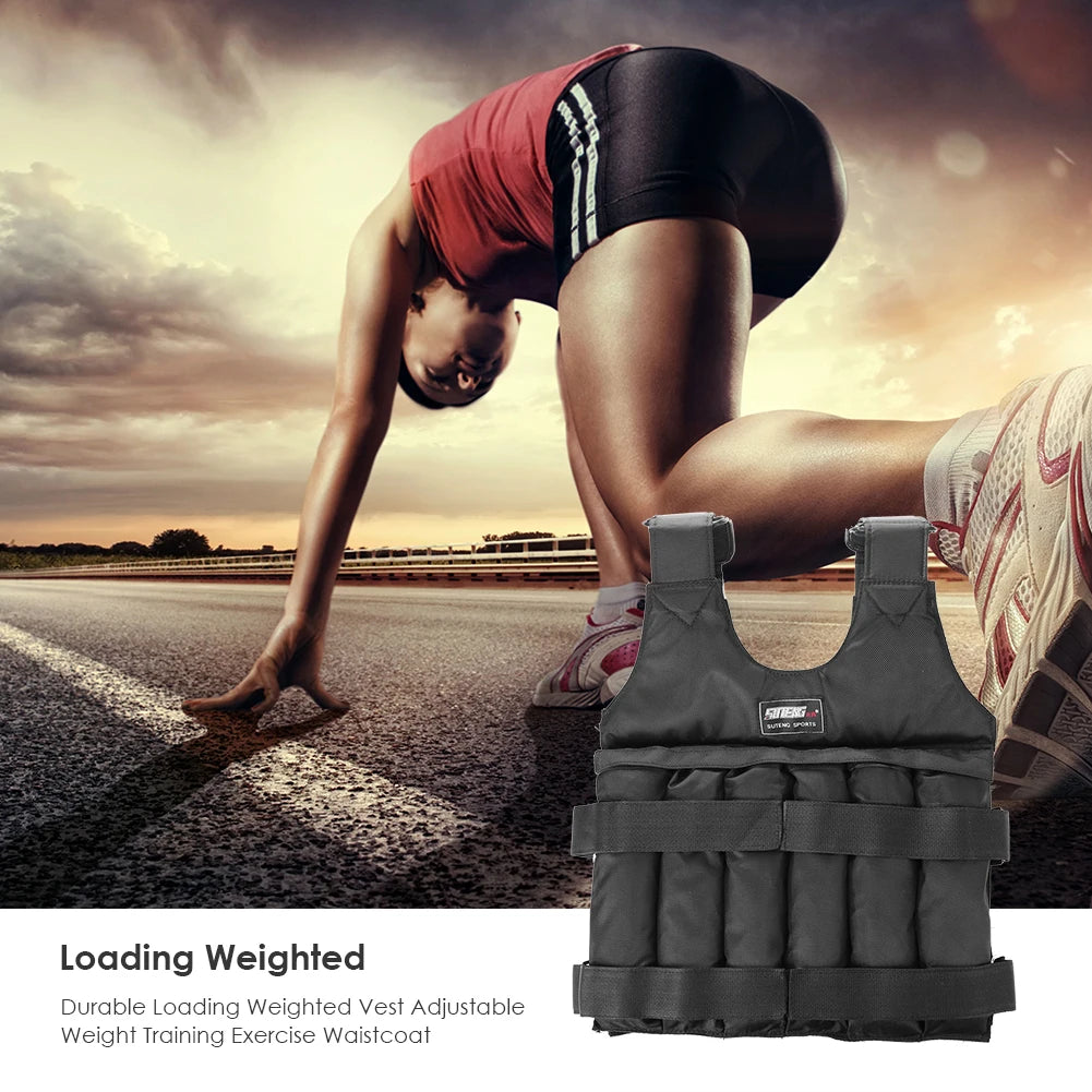 Loading Weighted Vest Adjustable Weight Training Exercise Jacket Sand Clothing Boxing Fitness Equipment (Excluding steel plates)