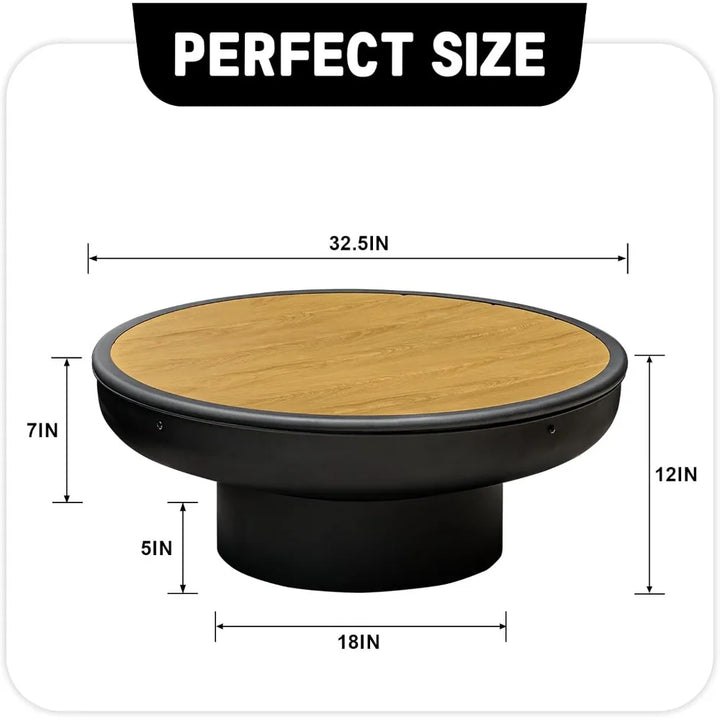 32in Fire Pit Table with Lid,Heavy Duty and Deep Fire Bowl,Outdoor Wood Burning BBQ Grill Firepit Bowl with Cover Lid, Fire Pit