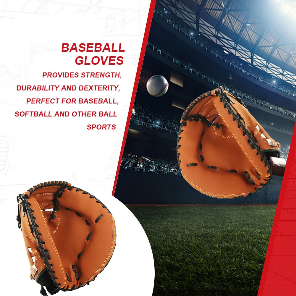 Baseball Softball Catcher Wear-resistant Baseball Fielding Glove Softball Glove Beginner Play Training for Youth Adults Practice