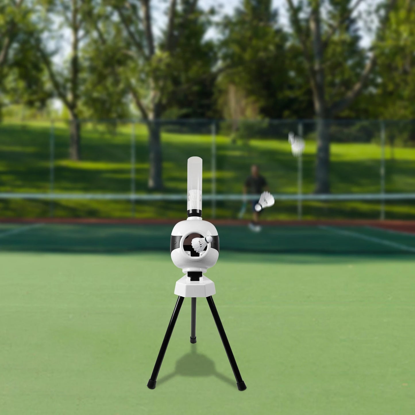 Portable Badminton Serve Machine, Automatic Badminton Pitching Machine for With Serving Frequency 4-6s / Ball for Practicing