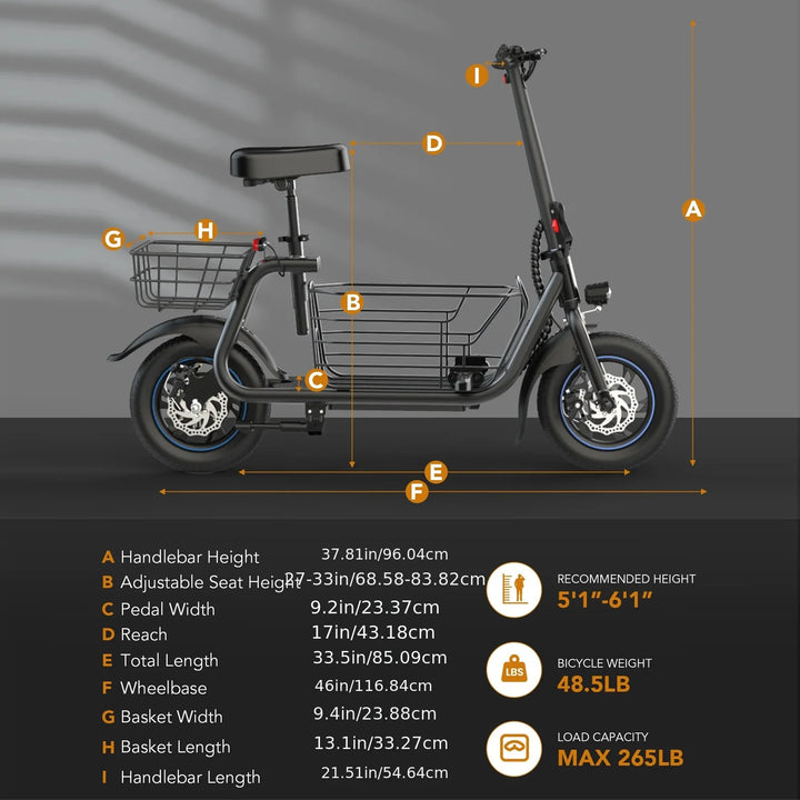 Gyroor Electric Scooter with Basket for Pet, 3 Riding Modes Foldable Electric Scooter for Adults - up to 20 Miles 18.6MPH