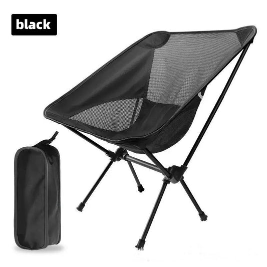 Portable, lightweight and foldable camping chairs, equipped with side pockets for carrying bags, are perfect for hiking, beach