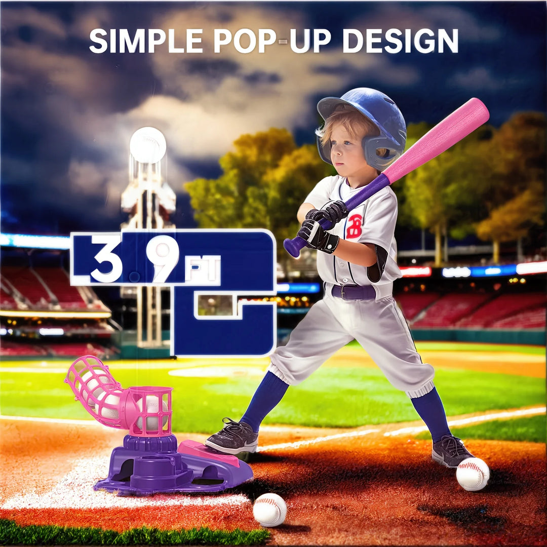 American Super New Product, Automatic Baseball Home Run Set Machine Toy, Set With Baseball Bat, Includes 10 Balls, Suitable For