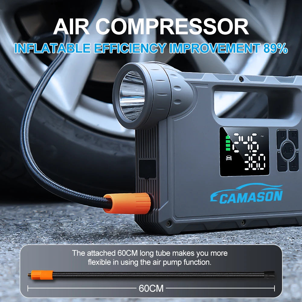 5 in 1 Car Jump Starter with air Compressor 