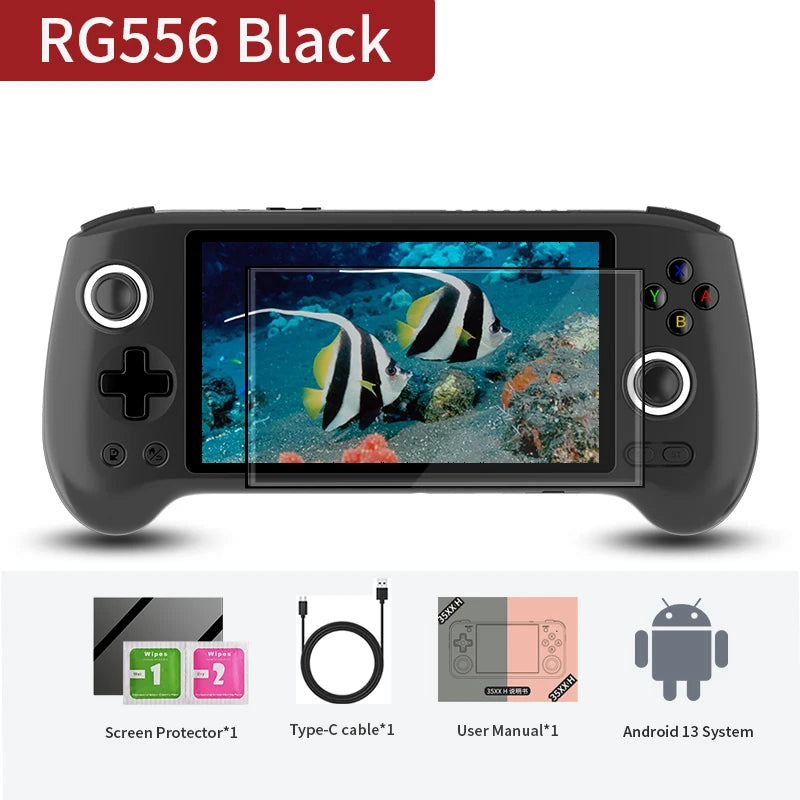 ANBERNIC RG556 Retro Handheld Games Console 5.48" AMOLED Screen WIFI Android Video Games Player Supports AI Assistant Streaming