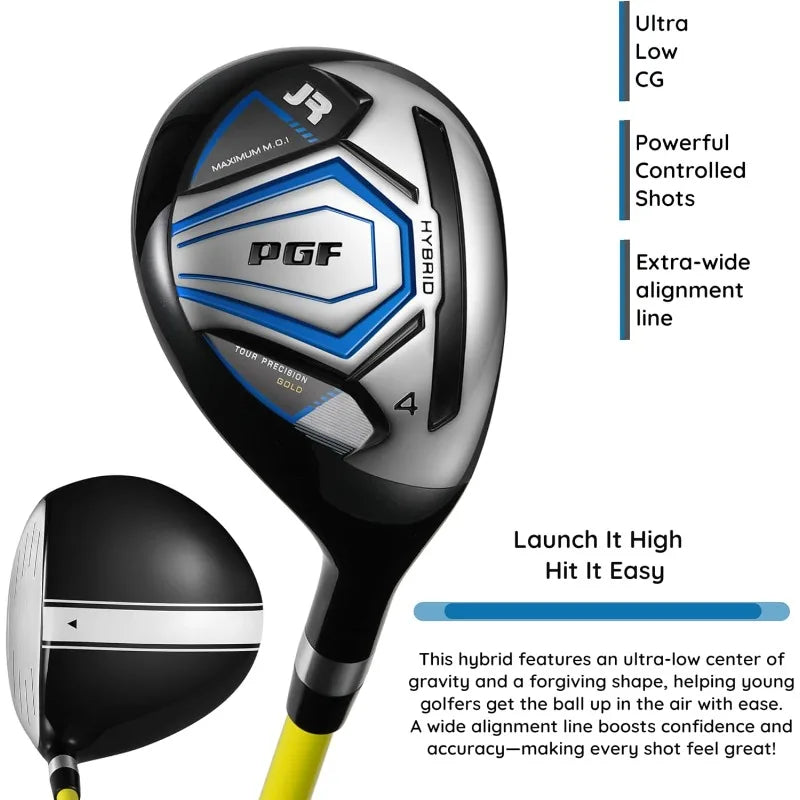 PGF Gold TP JR Kids Junior Golf Club Set – Lightweight Junior Golf Clubs with Stand Bag for Boys & Girls