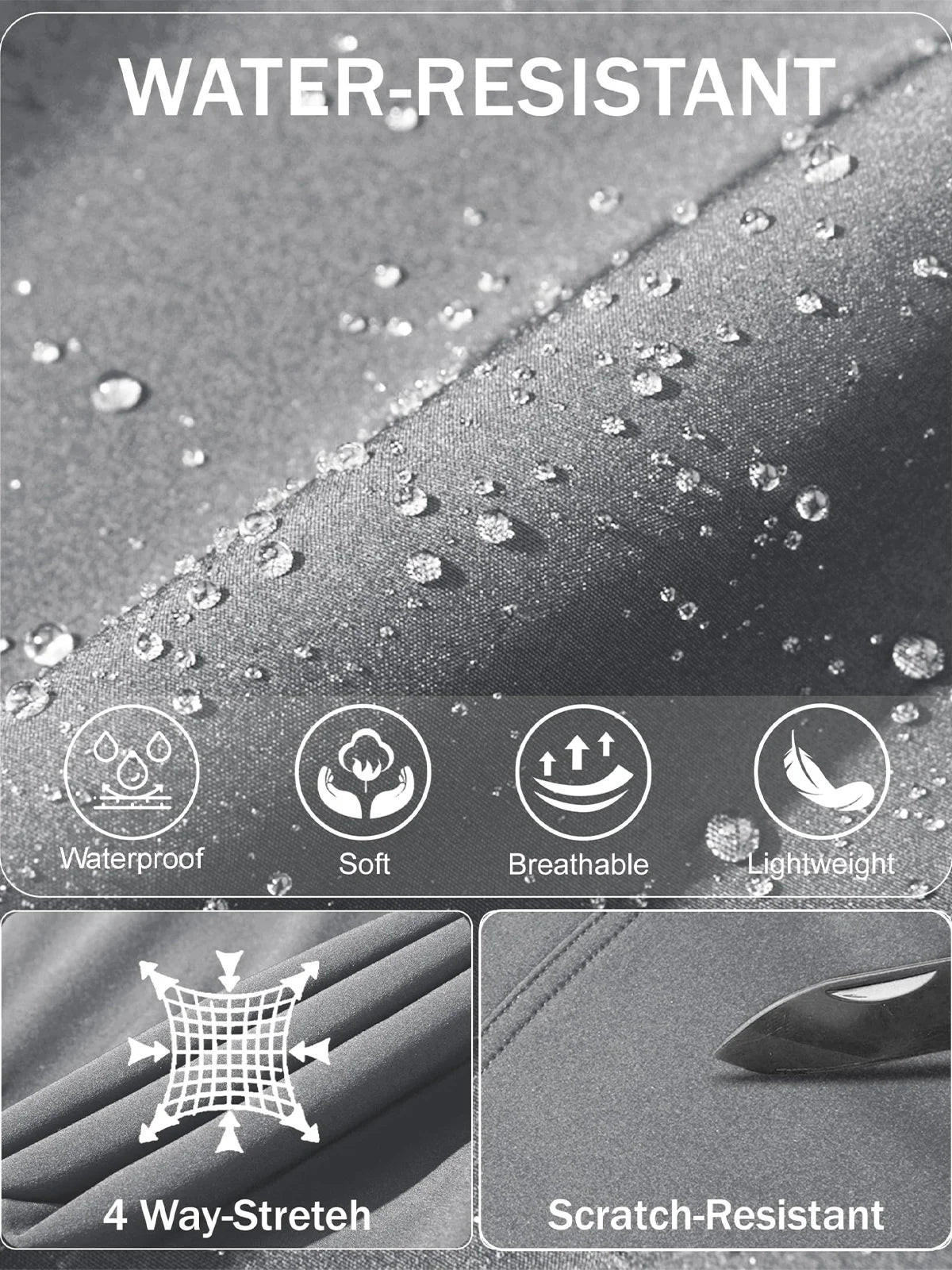 Men's Winter Thicken Fleece  Hiking Pants Warm Waterproof Outdoor Ski Camping Fishing Work Trousers with Zip Pockets