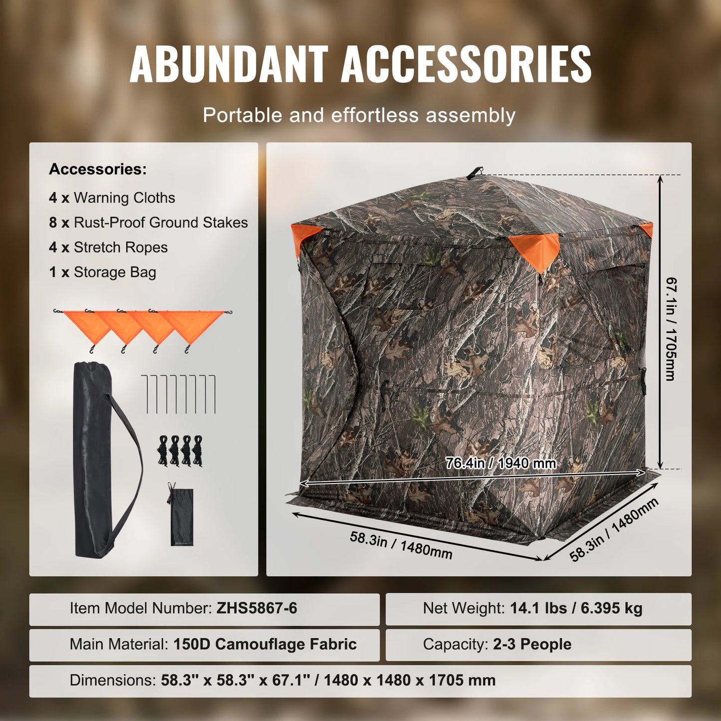 SucceBuy 270 See Through Hunting Blind For 2 3 Person
