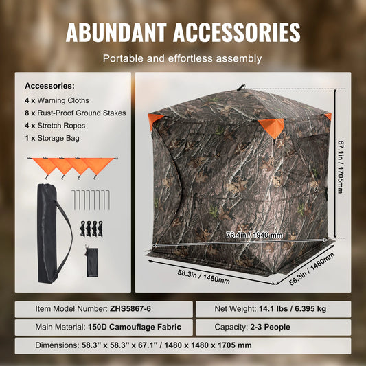 SucceBuy 270 See Through Hunting Blind For 2 3 Person