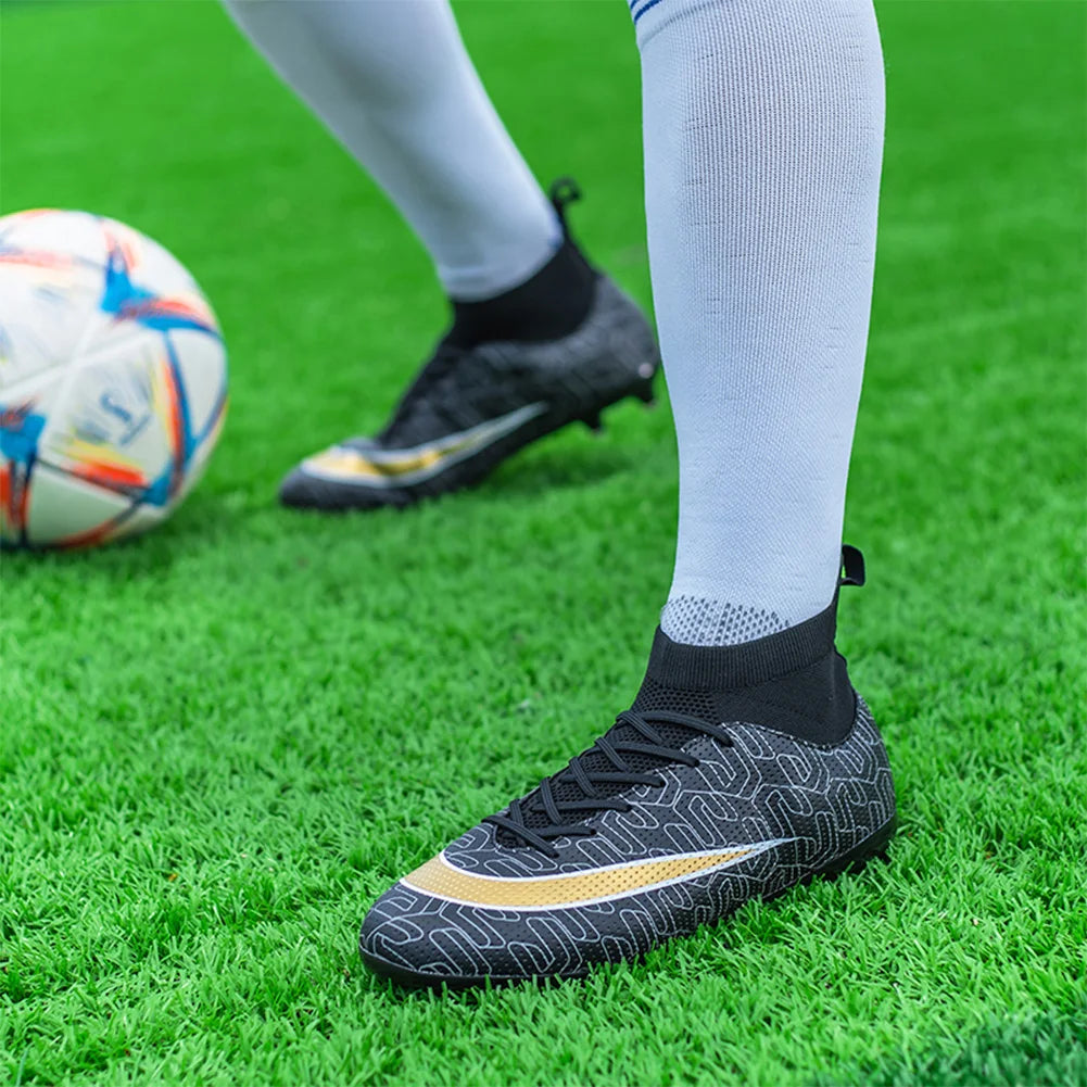 Men's and Women's Soccer Shoes Firm Ground Football Cleats Lightweight Outdoor Football Shoes Rugby Boots