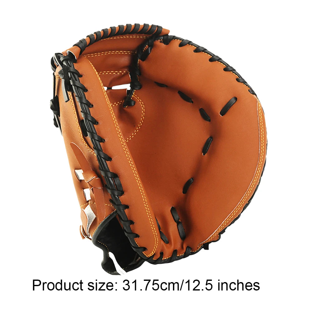 Baseball Glove PU Leather Baseball Softball Catcher Thicken Softball Glove Wear-resistant Catcher Mitt for Youth Adults Practice