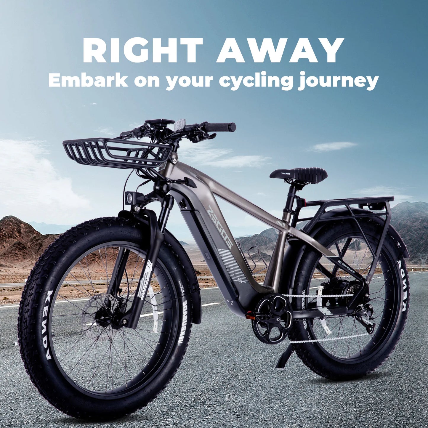 750W off-road electric bicycle 52V 17Ah 26 inch 4.0 fat tire with USB port and Bluetooth APP LCD screen 9-speed