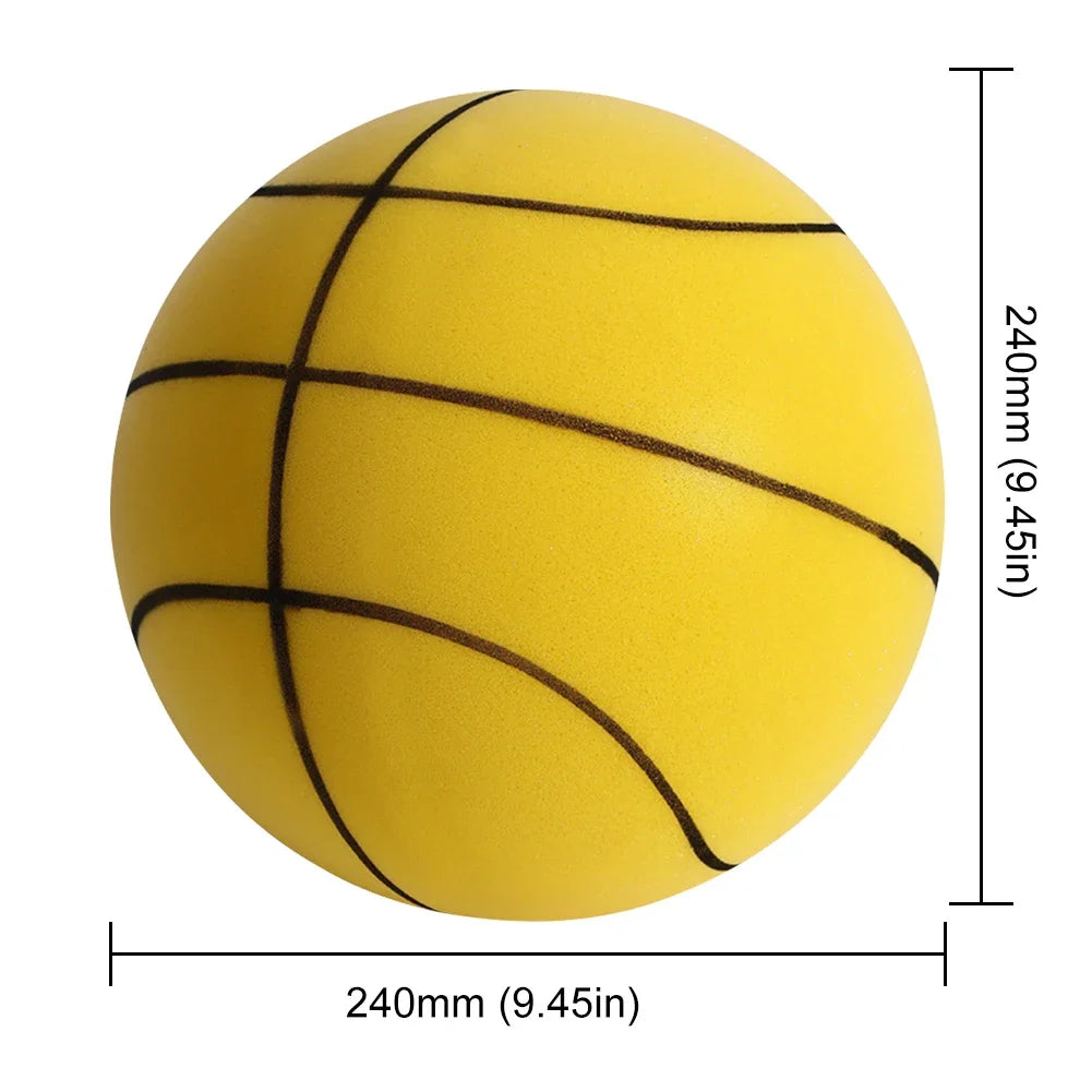 18/21/24 cm Indoor Silent Basketball And Hoop High-Resilience Bouncing Mute Ball Squeezable Sports Basketball For Indoor Sports