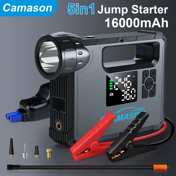 5 in 1 Car Jump Starter with air Compressor 