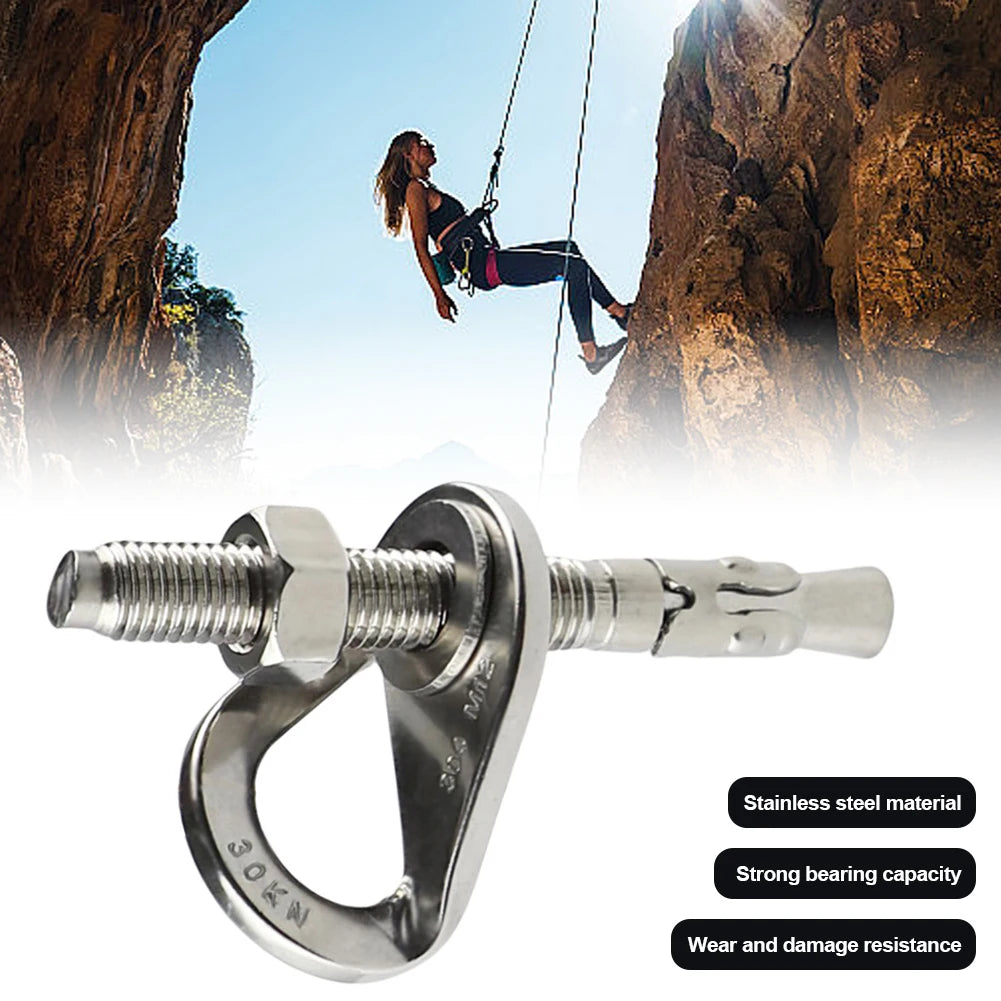 Rock Piton Climb Anchor Point Nut Anchor Bolt Hanger Plate Expansion Nail 304 Stainless Steel Caving Climbing Rigging M8 M10 M12