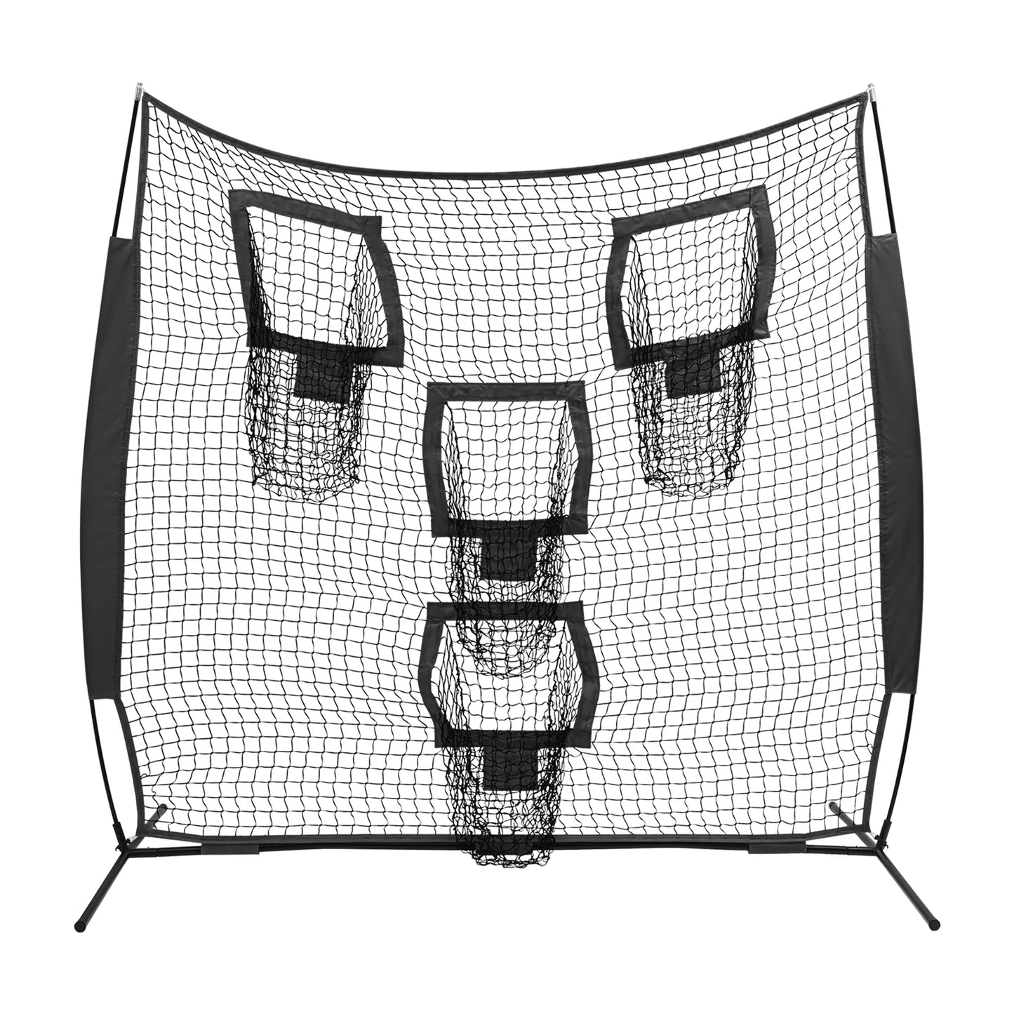 Football Target Net, 7*7ft Football Trainer Throwing Net, Football Training Net with 4 Target Pockets for Sports Grounds
