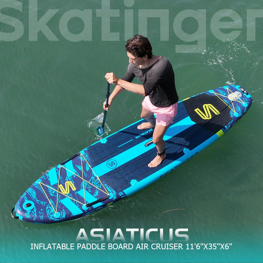 Skatinger 11'6'' X 35'' X 6'' Inflatable Paddle Board for Adults - Stable Sup Board Prancha Paddle Gonflable for Water Sports
