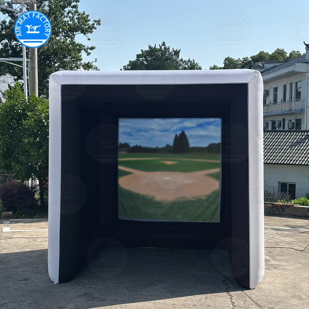 Stock at US!Inflatable golf practice swing simulator tent, indoor Swing Simulator Net Cage,Perfect for backyard parties 10x9x9ft