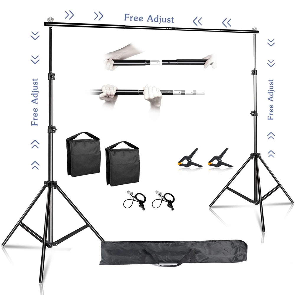 Background Stand Kit Support System Backdrops With Adjustable Stand for Photography Photo Studio Chromakey Green Screen Frame