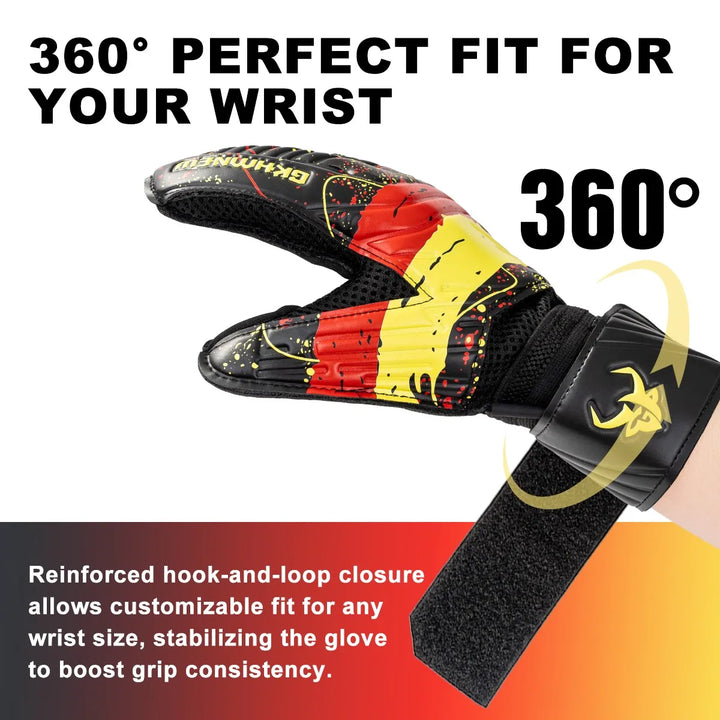 Goalkeeper Gloves for Adult & Youth – Soccer Goalie Gloves, Strong Latex Grip, Double Wrist Support & Breathable Mesh