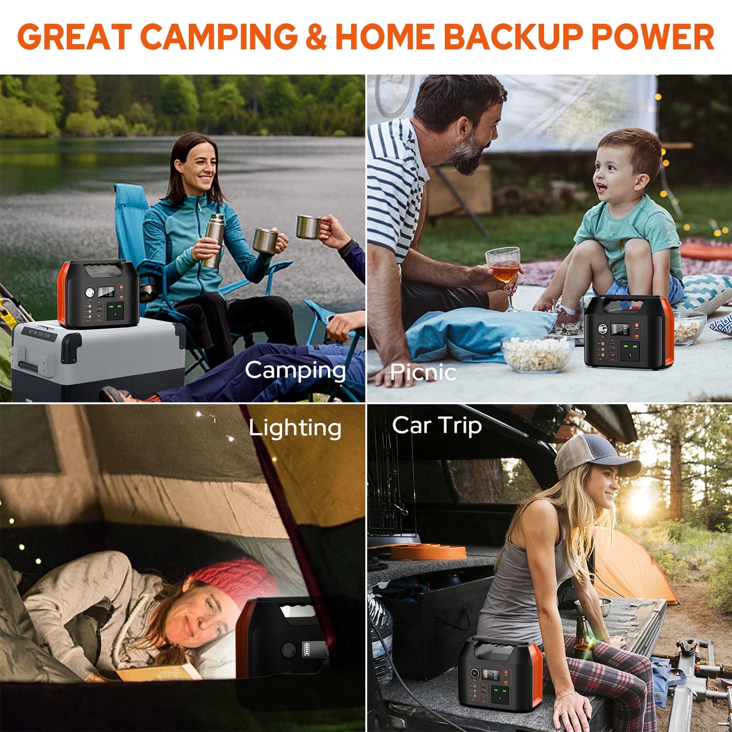Portable Power Station 300W/150W Solar Generator Power Bank 110V/230V AC/DC/USB/USB C LiFePO4 Battery Pack For Camping CPAP RV