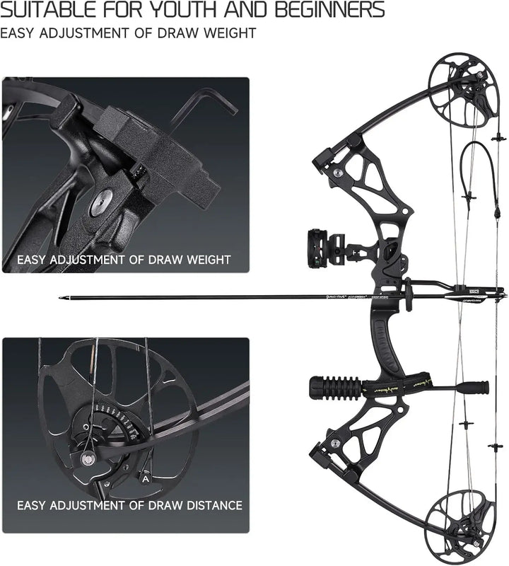 Lightweight Compound Bow Right Hand 0 To 70 Lbs Adjustable