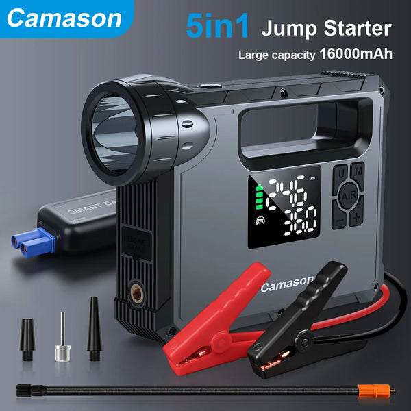5 in 1 Car Jump Starter with air Compressor 