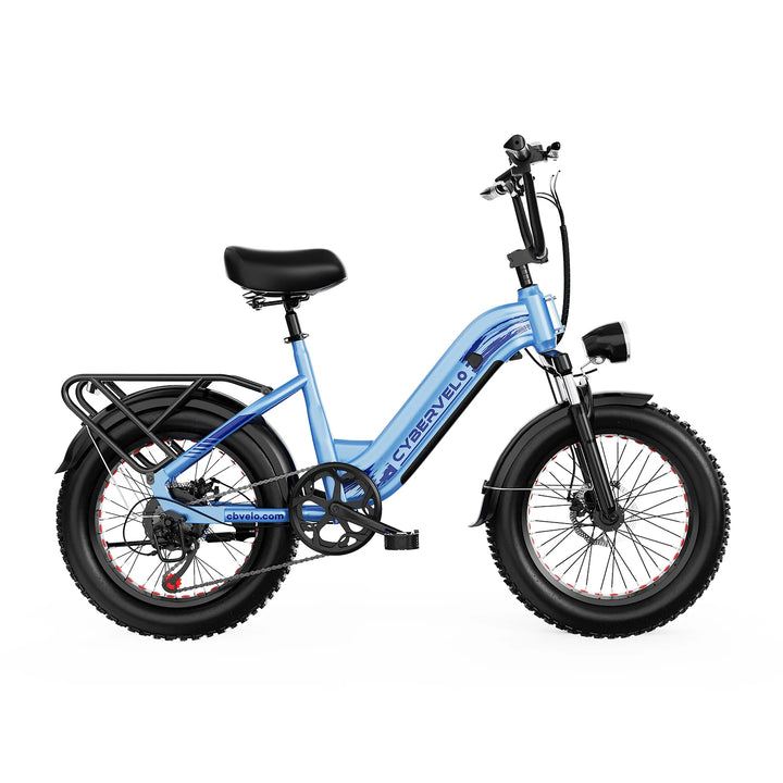 Cybervelo 20" Step-Thru Commuter, 1500W Peak 20ah Battery 80 Miles Long Range E-bike, 7-Speed Shift Adult Electric Bike EK12