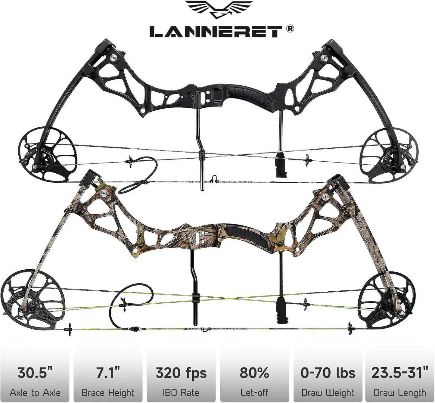 Lightweight Compound Bow Right Hand 0 To 70 Lbs Adjustable