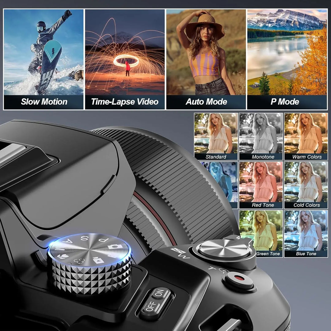 NBD 5K Digital Cameras for Photography 16X Optical Zoom Camera with WiFi & App Control, Vlogging Camera with 180°Flipable Screen