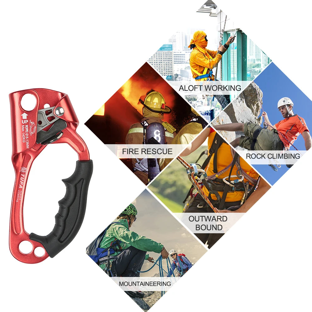 Vertical Rope Ascender Hand Ascender Aluminum  Alloy Rock Climbing Handheld Ascender for Aloft Working Caving