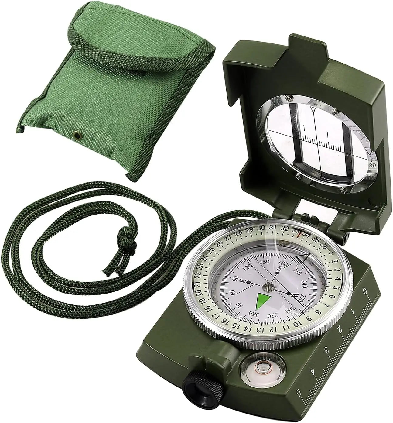 VINTEAM Compass, Military, Waterproof, Sighting, Bubble Levels, Carrying Bag, for Hiking, Camping, Climbing, Biking.